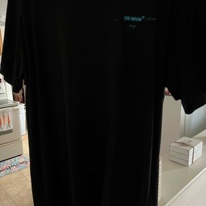off white multi color gradient t shirt size L